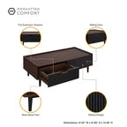 Ensemble Table d'appoint et Table Basse Nervurées Duane - Manhattan Comfort