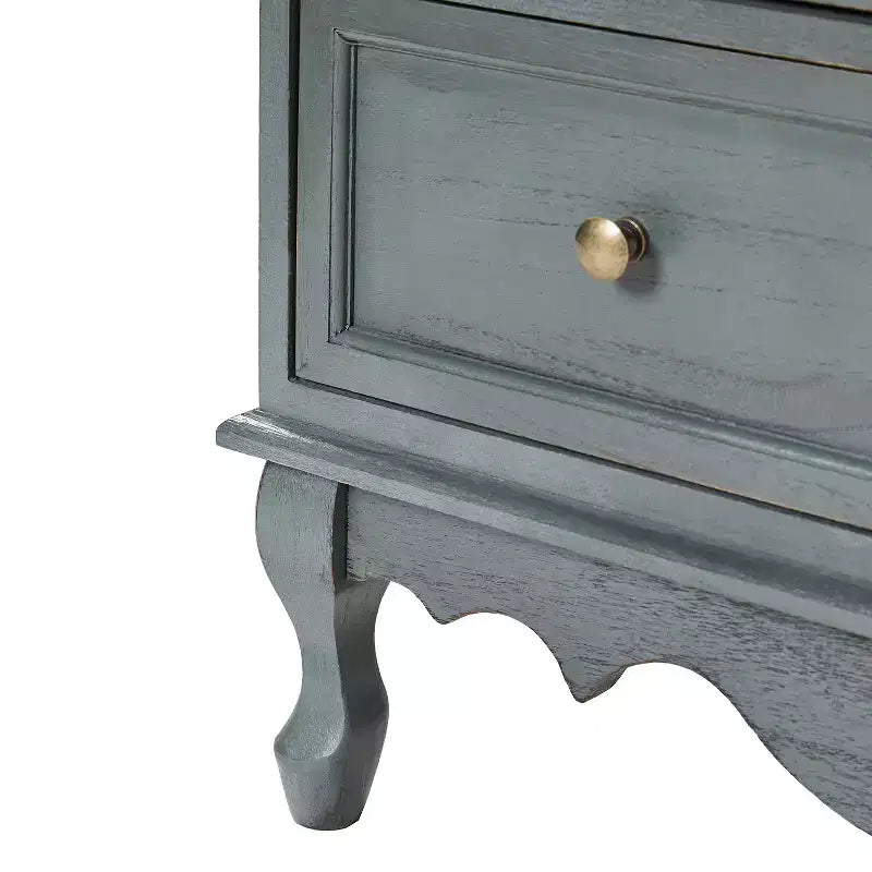 Commode d'appoint traditionnelle Galatea 32'' en bois massif à 3 tiroirs avec station de charge | HULALA HOME