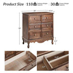Commode d'appoint traditionnelle Galatea 32'' en bois massif à 3 tiroirs avec station de charge | HULALA HOME