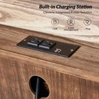 Commode d'appoint traditionnelle Galatea 32'' en bois massif à 3 tiroirs avec station de charge | HULALA HOME
