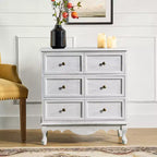 Commode d'appoint traditionnelle Galatea 32'' en bois massif à 3 tiroirs avec station de charge | HULALA HOME