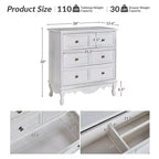Commode d'appoint traditionnelle Galatea 32'' en bois massif à 3 tiroirs avec station de charge | HULALA HOME