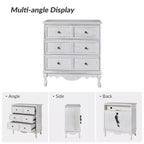 Commode d'appoint traditionnelle Galatea 32'' en bois massif à 3 tiroirs avec station de charge | HULALA HOME