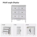 Commode d'appoint traditionnelle Galatea 32'' en bois massif à 3 tiroirs avec station de charge | HULALA HOME