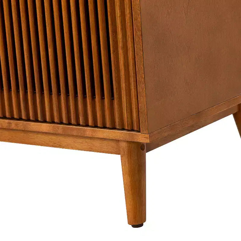 Enfilade Chris 58 à 3 tiroirs avec portes à lattes | KARAT HOME
