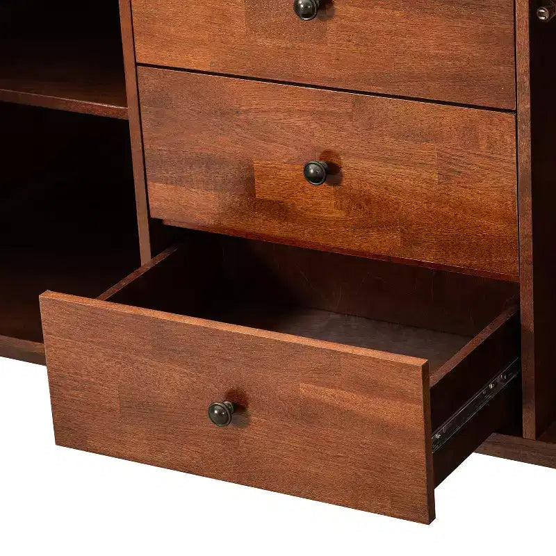 Enfilade Chris 58 à 3 tiroirs avec portes à lattes | KARAT HOME