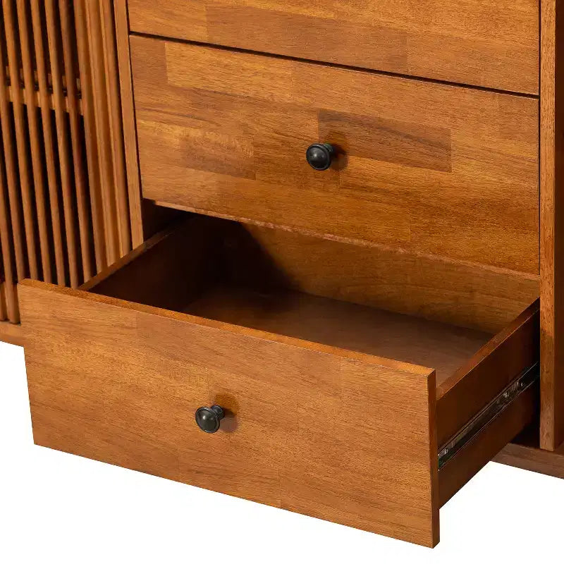 Enfilade Chris 58 à 3 tiroirs avec portes à lattes | KARAT HOME