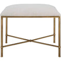 Uttermost Avenham 24 Wide White Fabric Accent Bench