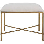 Uttermost Avenham 24 Wide White Fabric Accent Bench