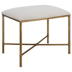 Banc d'appoint Avenham 24 Uttermost en tissu blanc