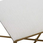 Banc d'appoint Avenham 24 Uttermost en tissu blanc