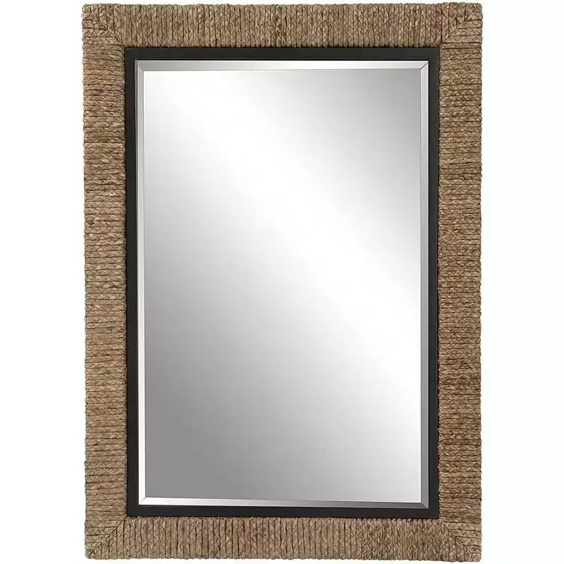 Uttermost Island Natural Straw 29 1/2 x 41 1/2 Wall Mirror