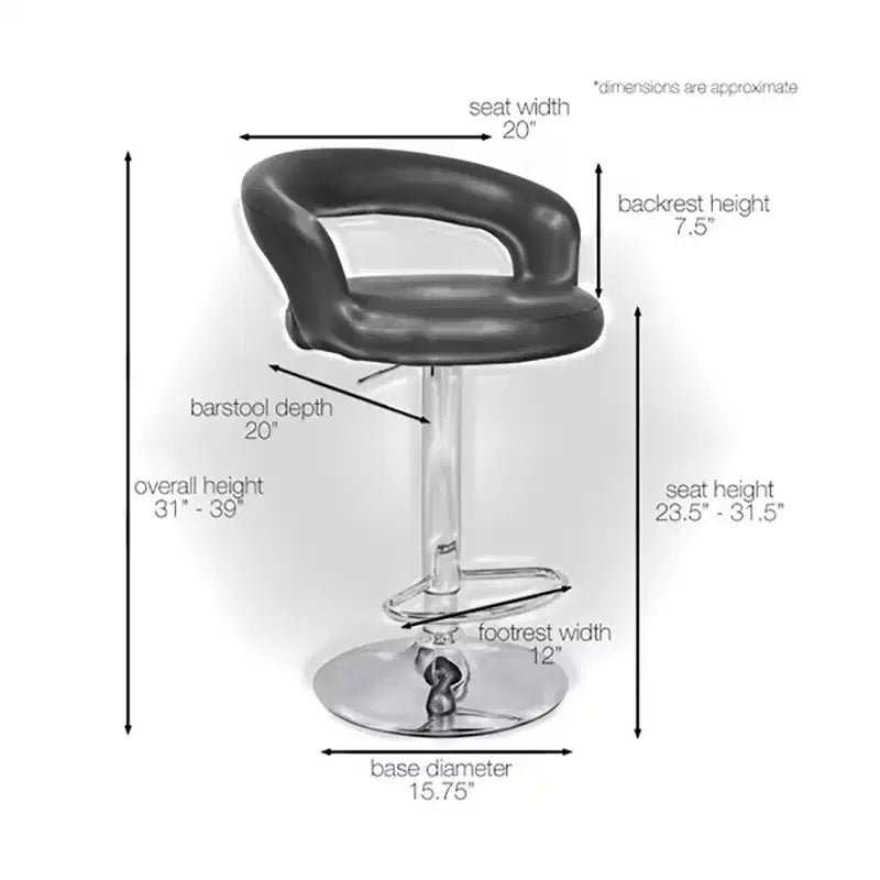 Tabouret de comptoir/bar contemporain réglable en hauteur Modern Home Halo