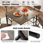 Ensemble de table à manger industrielle Costway 5 pièces avec table hauteur comptoir et 4 tabourets de bar Noir/Gris/Noyer