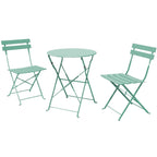 Ensemble bistro pliant 3 pièces en métal, salon de conversation intérieur/extérieur résistant aux intempéries pour patio, cour, jardin