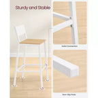 VASAGLE Tabourets de Bar, Lot de 2 Chaises de Bar, Tabourets Hauts avec Dossier, Style Industriel pour Salle de Fête