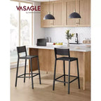 VASAGLE Tabourets de Bar, Lot de 2 Chaises de Bar, Tabourets Hauts avec Dossier, Style Industriel pour Salle de Fête