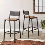 VASAGLE Tabourets de Bar, Lot de 2 Chaises de Bar, Tabourets Hauts avec Dossier, Style Industriel pour Salle de Fête