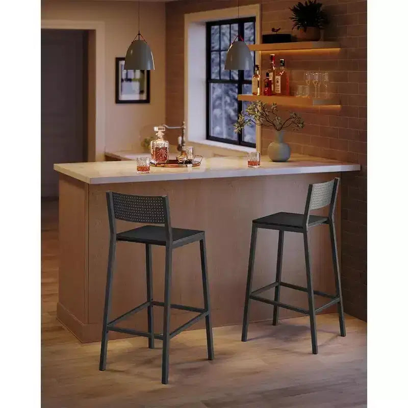 VASAGLE Tabourets de Bar, Lot de 2 Chaises de Bar, Tabourets Hauts avec Dossier, Style Industriel pour Salle de Fête