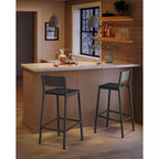 VASAGLE Tabourets de Bar, Lot de 2 Chaises de Bar, Tabourets Hauts avec Dossier, Style Industriel pour Salle de Fête