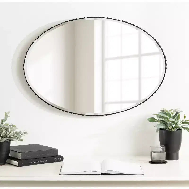 Miroir mural ovale cannelé Elmora 23x32 - Kate & Laurel All Things Decor