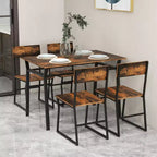 Costway Ensemble de salle à manger 5 pièces, table de cuisine rectangulaire industrielle avec 4 chaises gris/marron