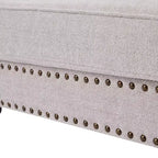 Canapés 3 places/causeuses/fauteuils rembourrés avec clous décoratifs, accoudoirs volutes et pieds tournés-ModernLuxe
