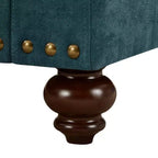 Canapés 3 places/causeuses/fauteuils rembourrés avec clous décoratifs, accoudoirs volutes et pieds tournés-ModernLuxe