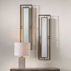 Miroirs muraux Rutledge Uttermost Or vieilli 7 3/4 x 30, lot de 2