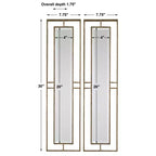 Miroirs muraux Rutledge Uttermost Or vieilli 7 3/4 x 30, lot de 2