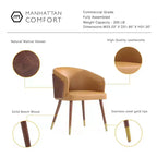 Lot de 2 chaises de salle à manger modernes Reeva en similicuir - Manhattan Comfort