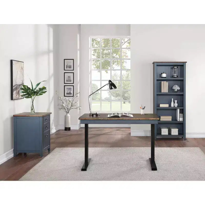 Bureau Martin Furniture assis/debout électrique réglable style « ferme »