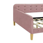 Lit de repos rembourré pleine/double taille avec 4 pieds de support en bois-ModernLuxe