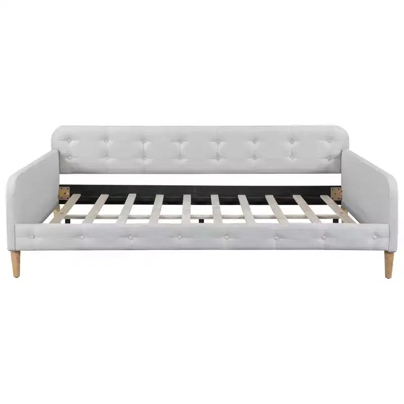 Lit de repos rembourré pleine/double taille avec 4 pieds de support en bois-ModernLuxe