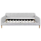 Lit de repos rembourré pleine/double taille avec 4 pieds de support en bois-ModernLuxe