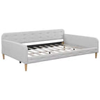 Lit de repos rembourré pleine/double taille avec 4 pieds de support en bois-ModernLuxe