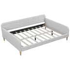 Lit de repos rembourré pleine/double taille avec 4 pieds de support en bois-ModernLuxe