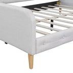 Lit de repos rembourré pleine/double taille avec 4 pieds de support en bois-ModernLuxe