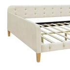 Lit de repos rembourré pleine/double taille avec 4 pieds de support en bois-ModernLuxe