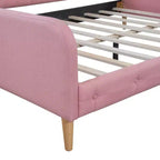 Lit de repos rembourré pleine/double taille avec 4 pieds de support en bois-ModernLuxe