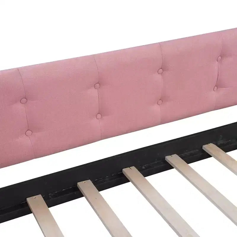 Lit de repos rembourré pleine/double taille avec 4 pieds de support en bois-ModernLuxe