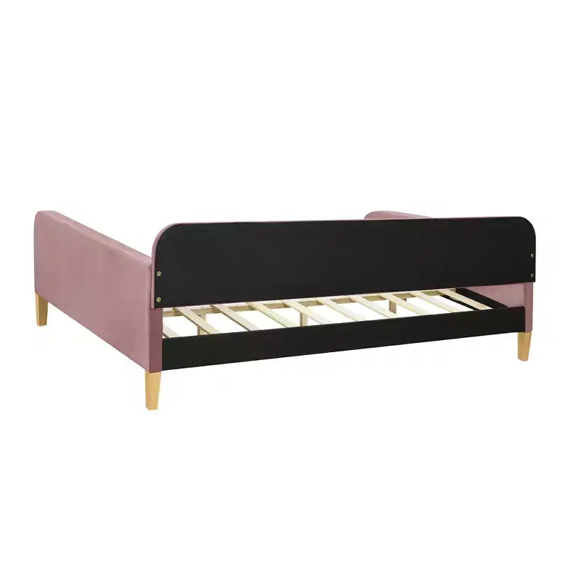 Lit de repos rembourré pleine/double taille avec 4 pieds de support en bois-ModernLuxe