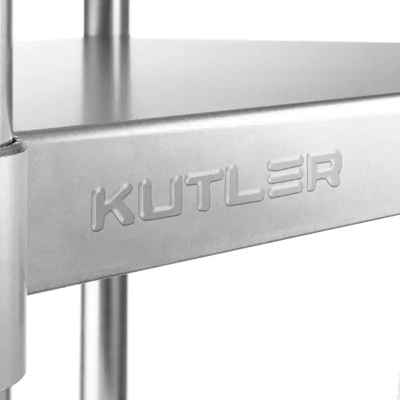 KUTLER Table en acier inoxydable pour le travail et la préparation, Table de cuisine commerciale robuste certifiée NSF pour restaurant