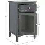 Table de chevet Ziva avec 1 tiroir et armoire en verre - AMH6630 - Safavieh Couture