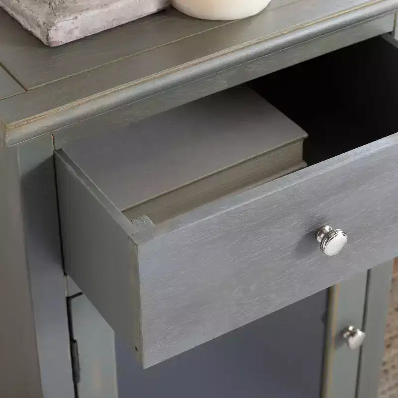 Table de chevet Ziva avec 1 tiroir et armoire en verre - AMH6630 - Safavieh Couture