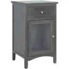 Table de chevet Ziva avec 1 tiroir et armoire en verre - AMH6630 - Safavieh Couture