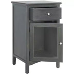 Table de chevet Ziva avec 1 tiroir et armoire en verre - AMH6630 - Safavieh Couture
