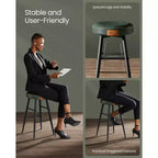 VASAGLE Collection EKHO - Lot de 2 tabourets de bar, tabourets de cuisine, tabourets de petit-déjeuner, cuir synthétique avec coutures, hauteur 63 cm