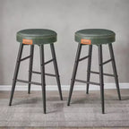 VASAGLE Collection EKHO - Lot de 2 tabourets de bar, tabourets de cuisine, tabourets de petit-déjeuner, cuir synthétique avec coutures, hauteur 63 cm