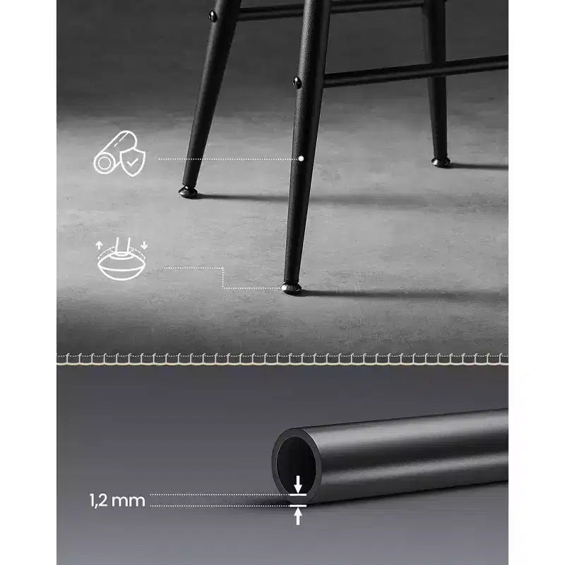 VASAGLE Collection EKHO - Lot de 2 tabourets de bar, tabourets de cuisine, tabourets de petit-déjeuner, cuir synthétique avec coutures, hauteur 63 cm